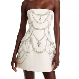 Jonathan Simkhai White Strapless Cocktail Dress